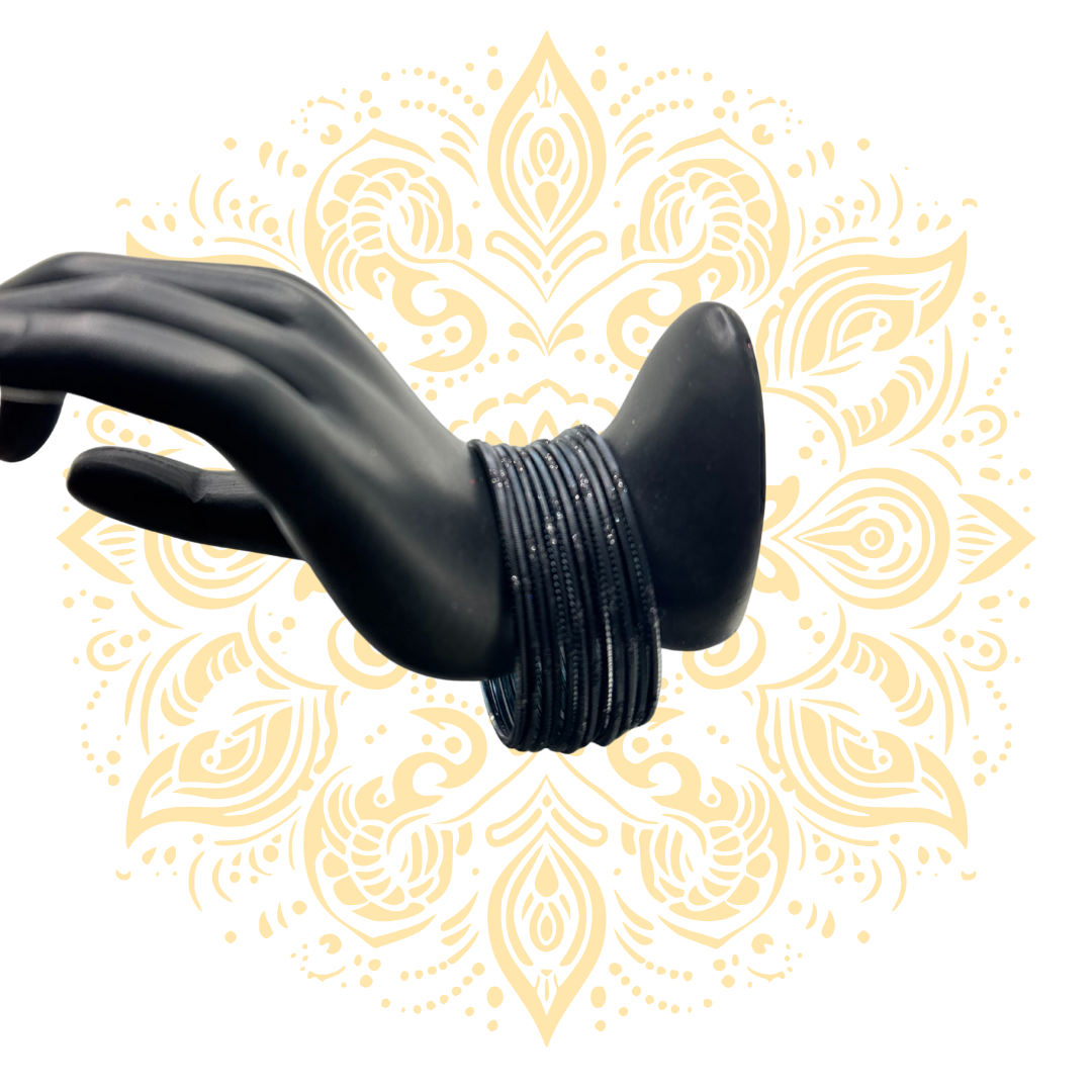 Women's Metallic Black Bangles - Matchless Gifts4