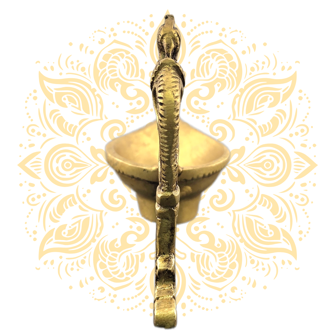 Brass Deepak w/ Peacock Handle