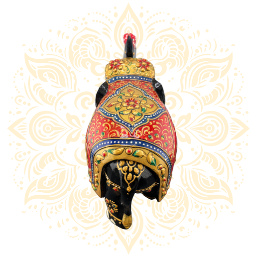 Wooden Black & Red Painted Elephant 5" - Matchless Gifts