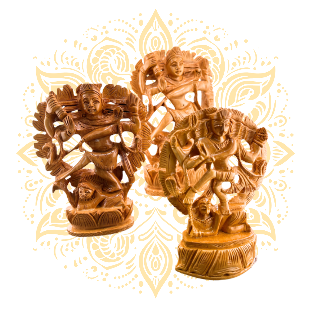 Hand-Carved Wooden Nataraj – Lord Shiva in Cosmic Dance