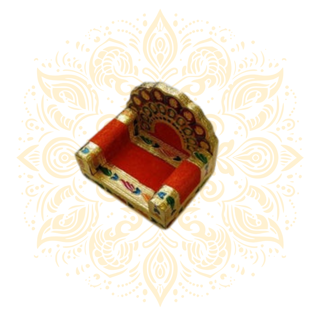 Wooden Hand Carved Simhasana (Seat) - Matchless Gifts