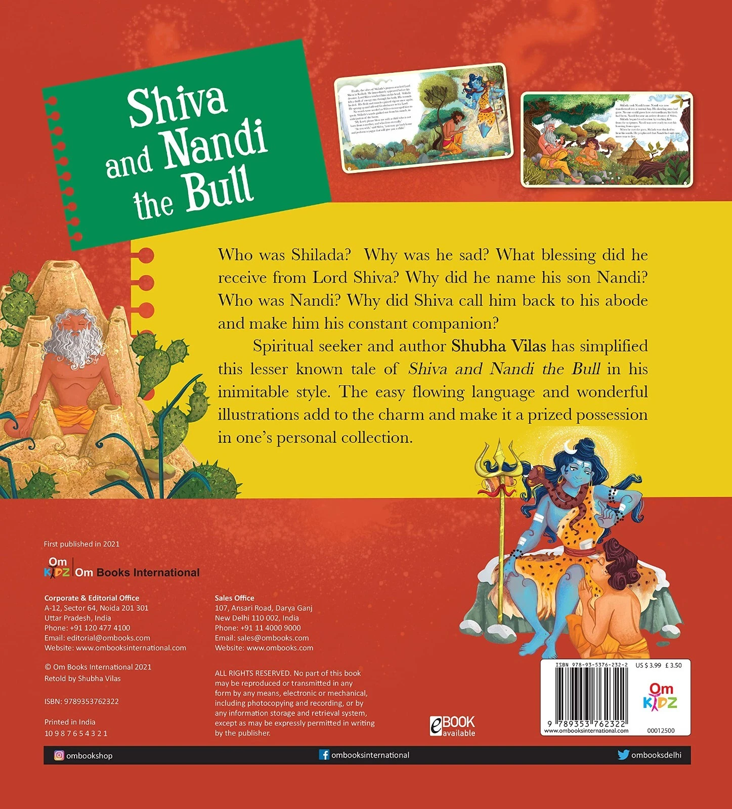 Vehicles of Gods: Shiva and Nandi the Bull by Shubha Vilas Book - Matchless Gifts