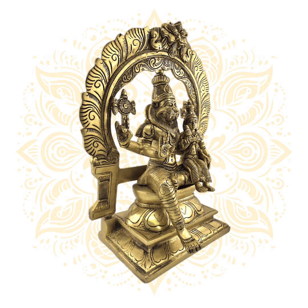 Brass Narasimha Laxmi 12" - Matchless Gifts