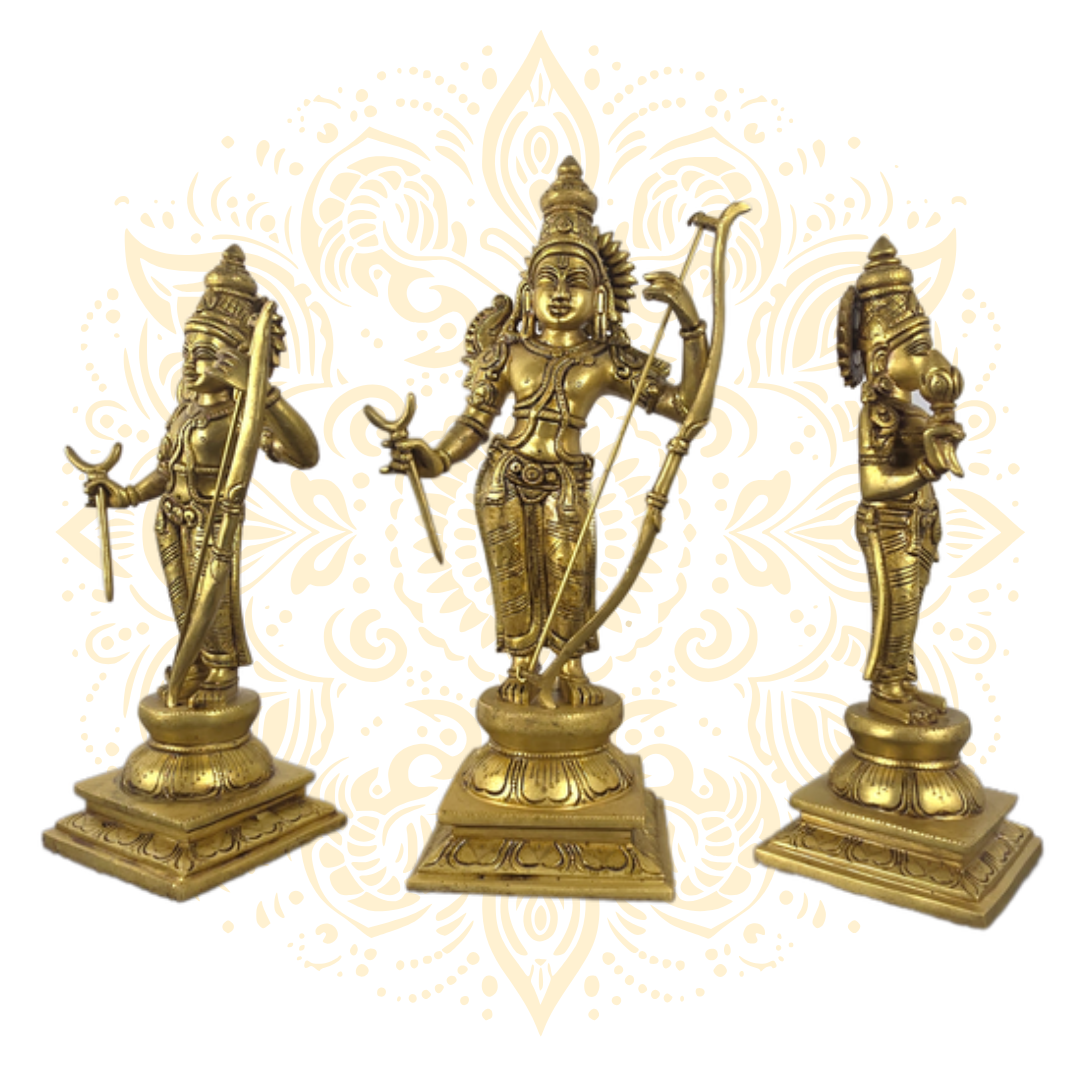Brass Sita Ram Family 15"
