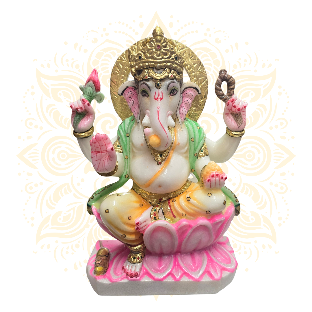 Hand-Painted Lord Ganesh Murti 8.5" - Matchless Gifts2