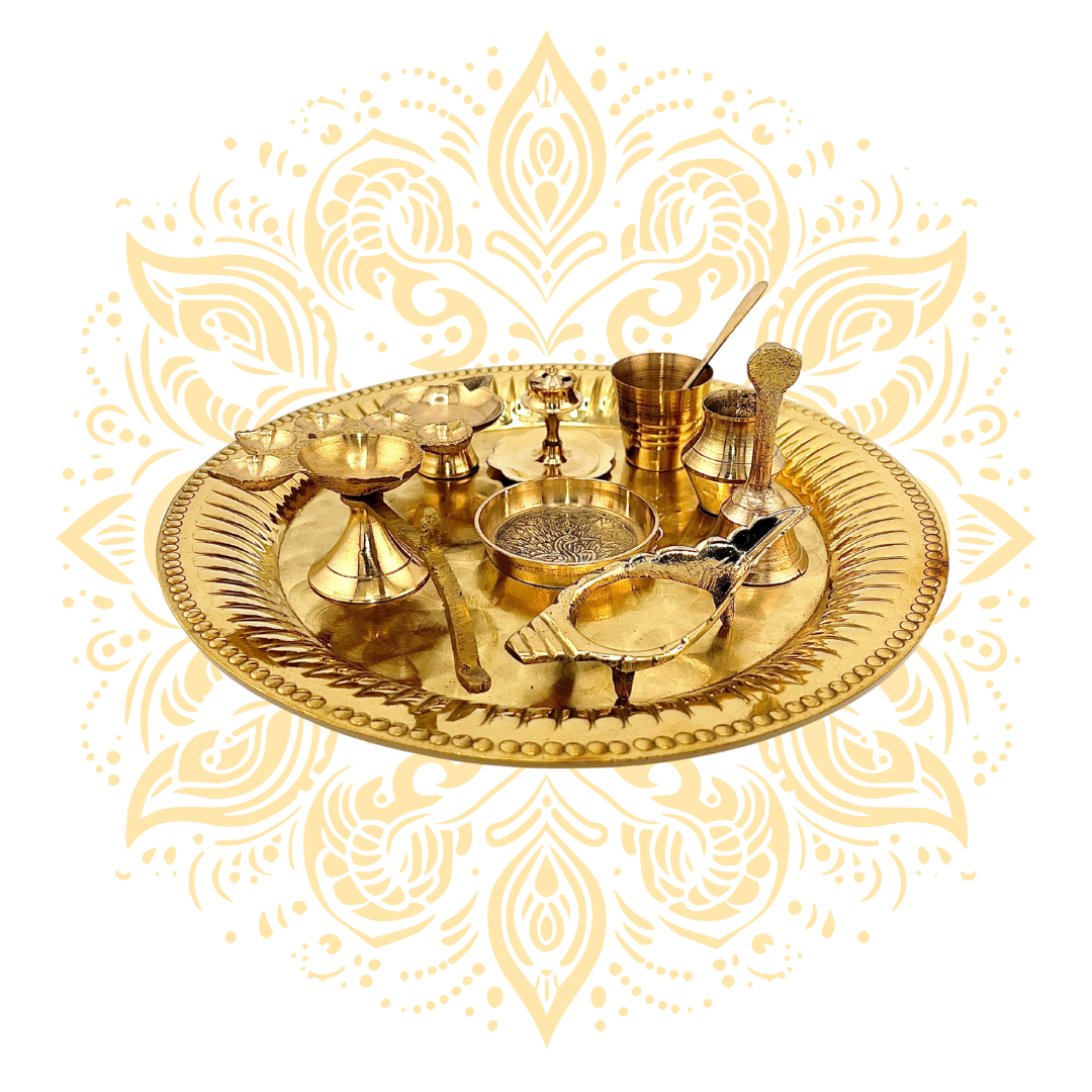 Brass Aarti Plate Set