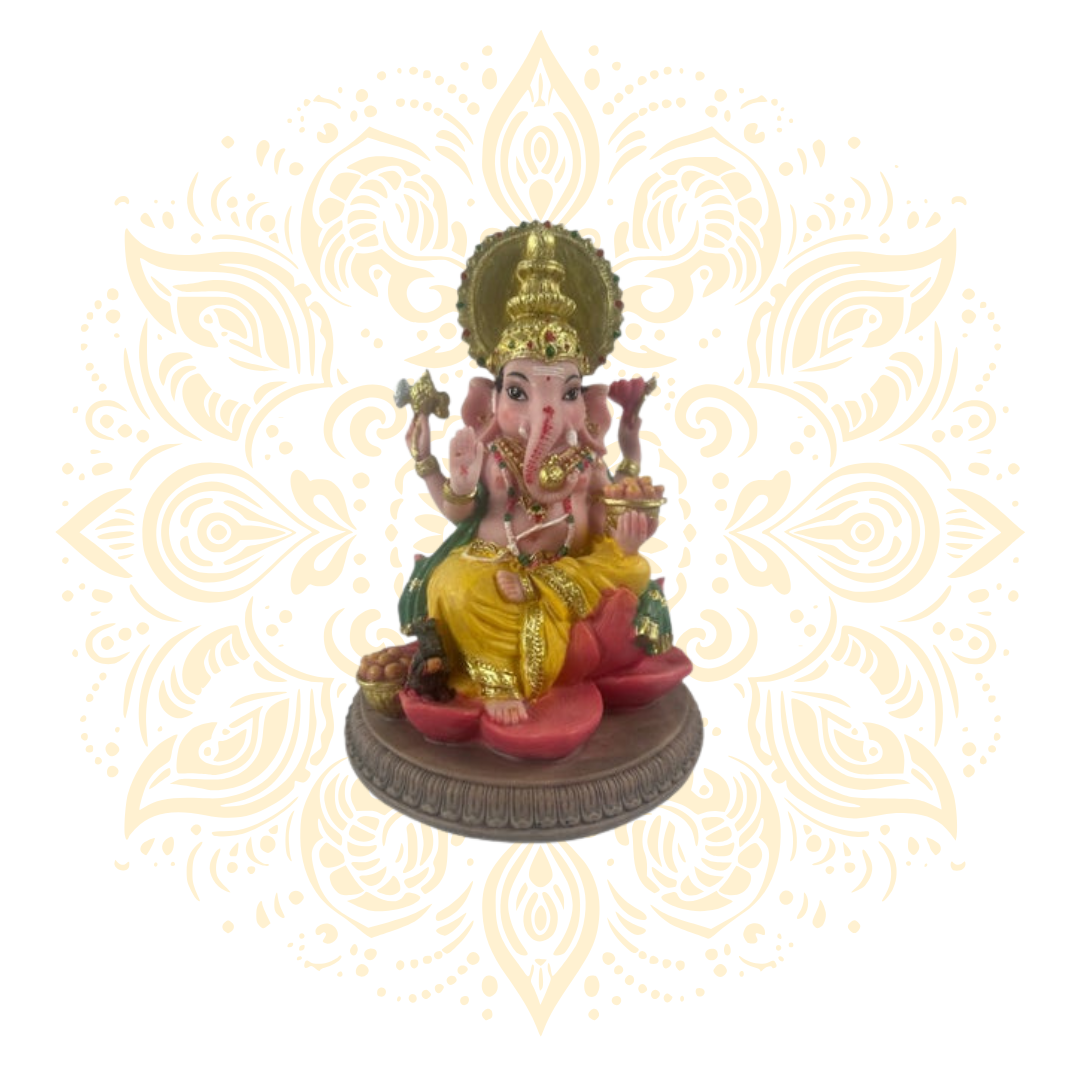 Polyresin Ganesh On Lotus 6.5"