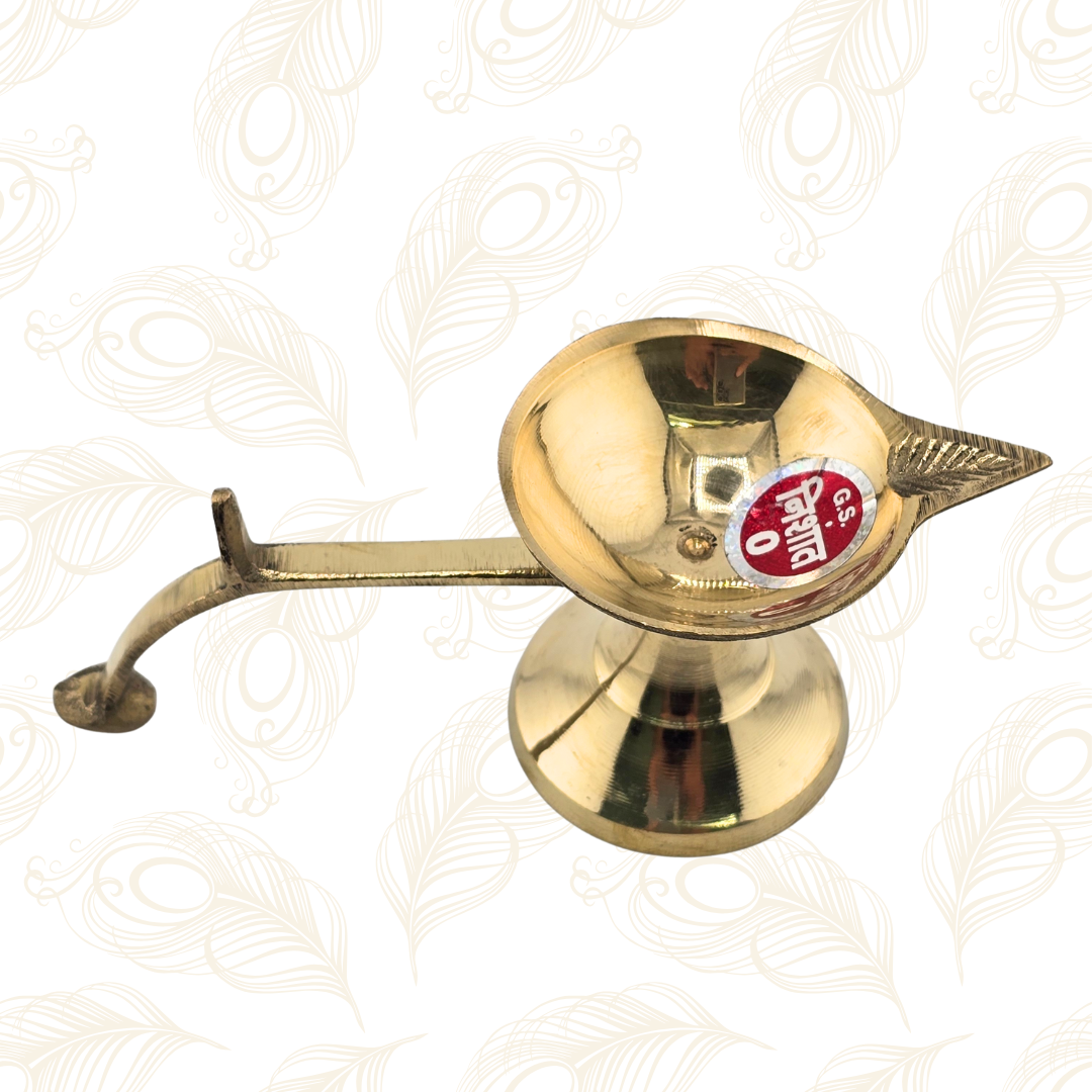 Handcrafted Brass Diya Lamp w/ Handle - Matchless Gifts8