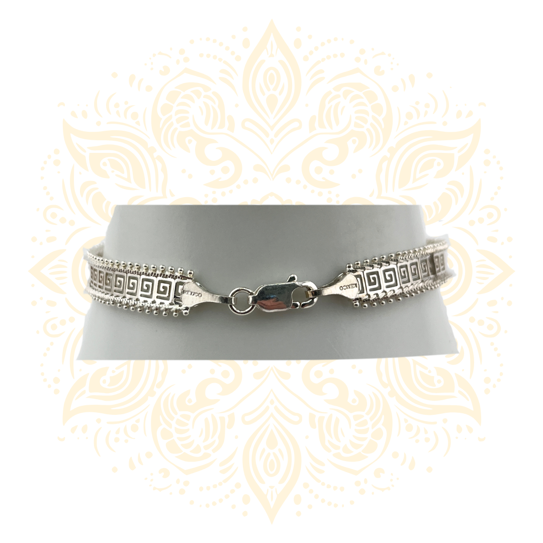 925 Sterling Silver Greek Key Bracelet - Matchless Gifts3