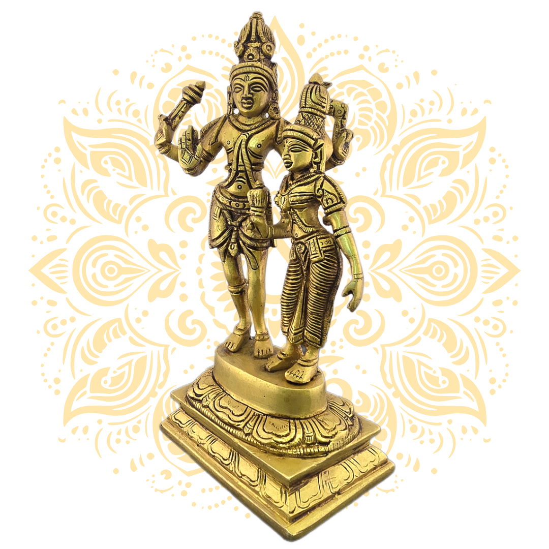 Brass Shiva Parvati 9"