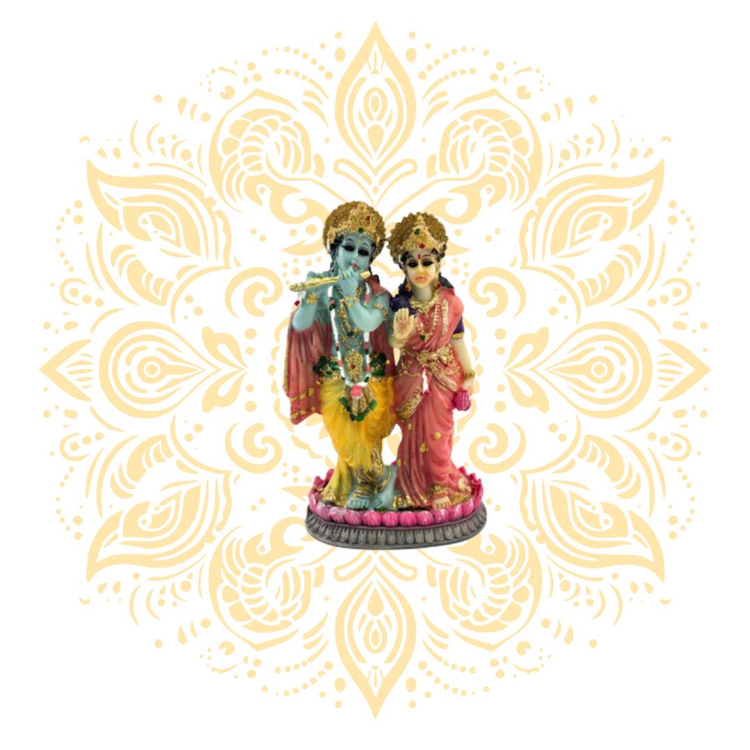 Polyresin Radha Krishna On Lotus 3.5" - Matchless Gifts