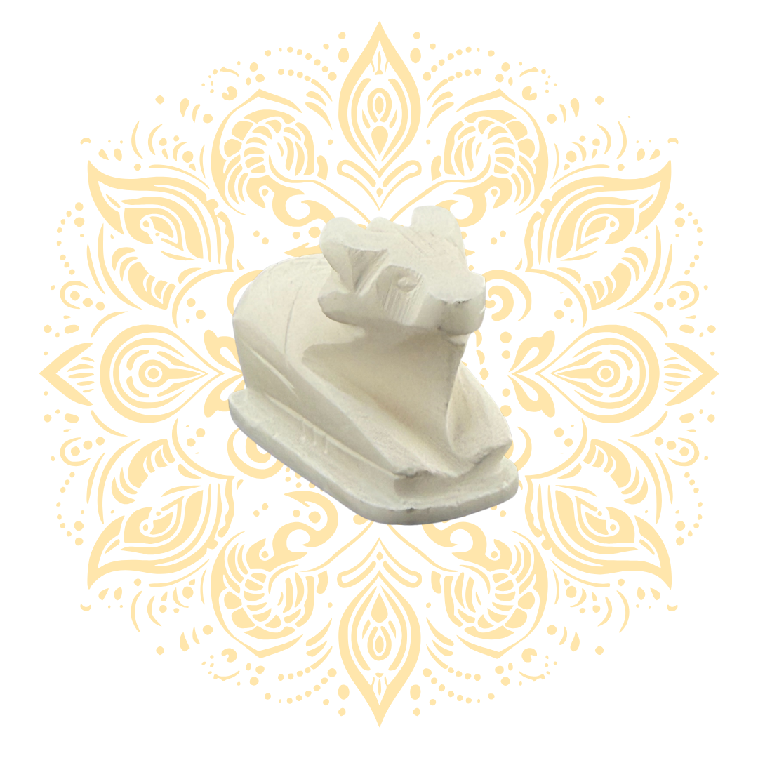 White Stone Nandi Decorative Murti - Matchless Gifts