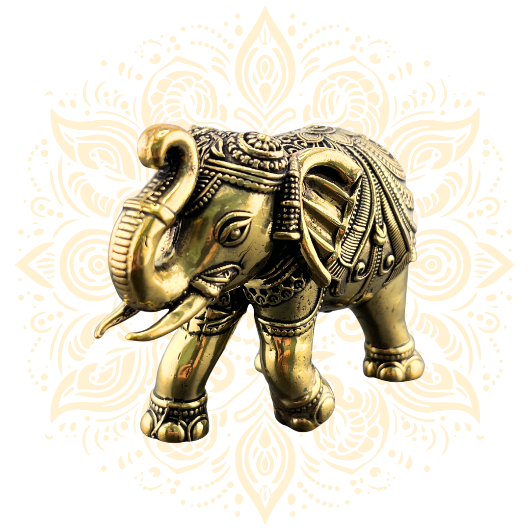 Handcrafted Brass Elephant Figurine 2.5" - Matchless Gifts1