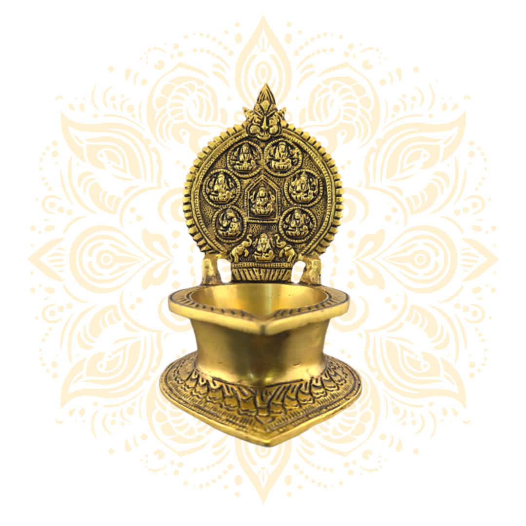 Brass Deepak Ashta Laxmi 7"