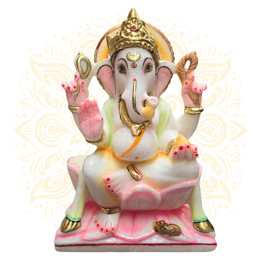 Hand-Carved Lord Ganesh Murti 9.5" - Matchless Gifts1