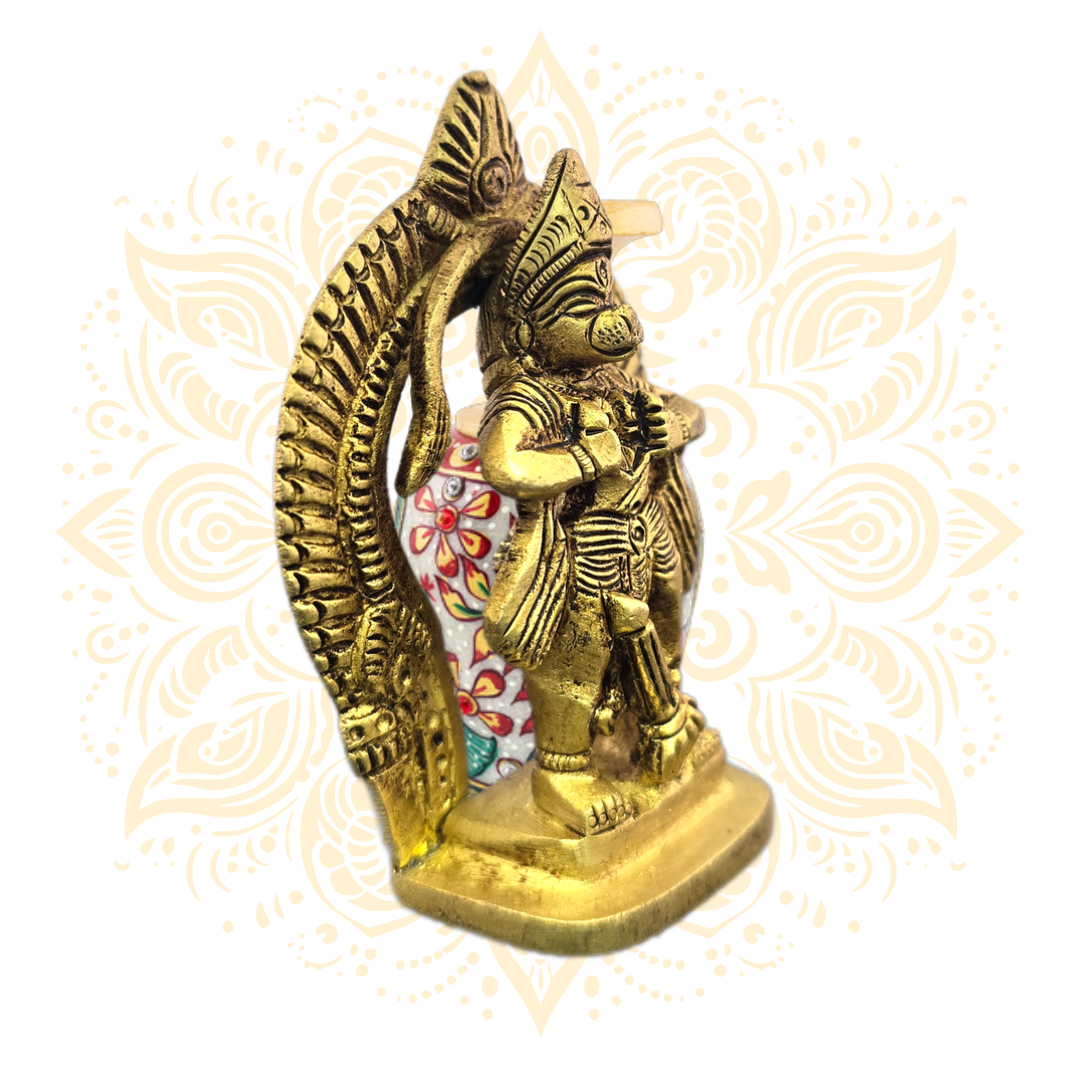 Brass Hanuman Framed Murti 2.75" - Matchless Gifts2