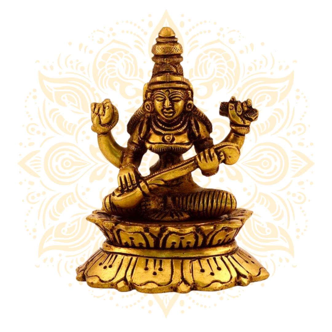 Brass Goddess Saraswati Statue