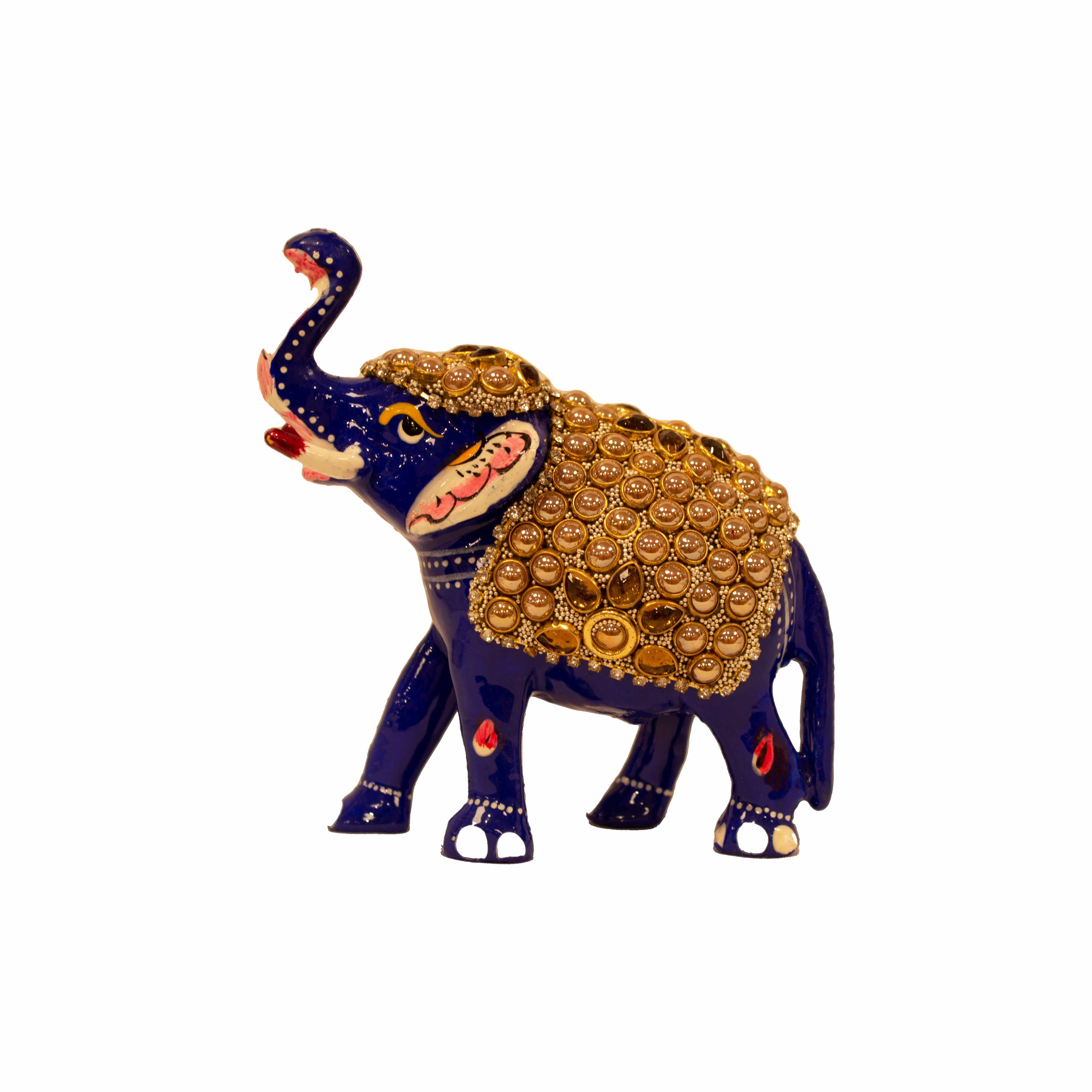 Meenakari Elephant w/ Raised Trunk – 4"