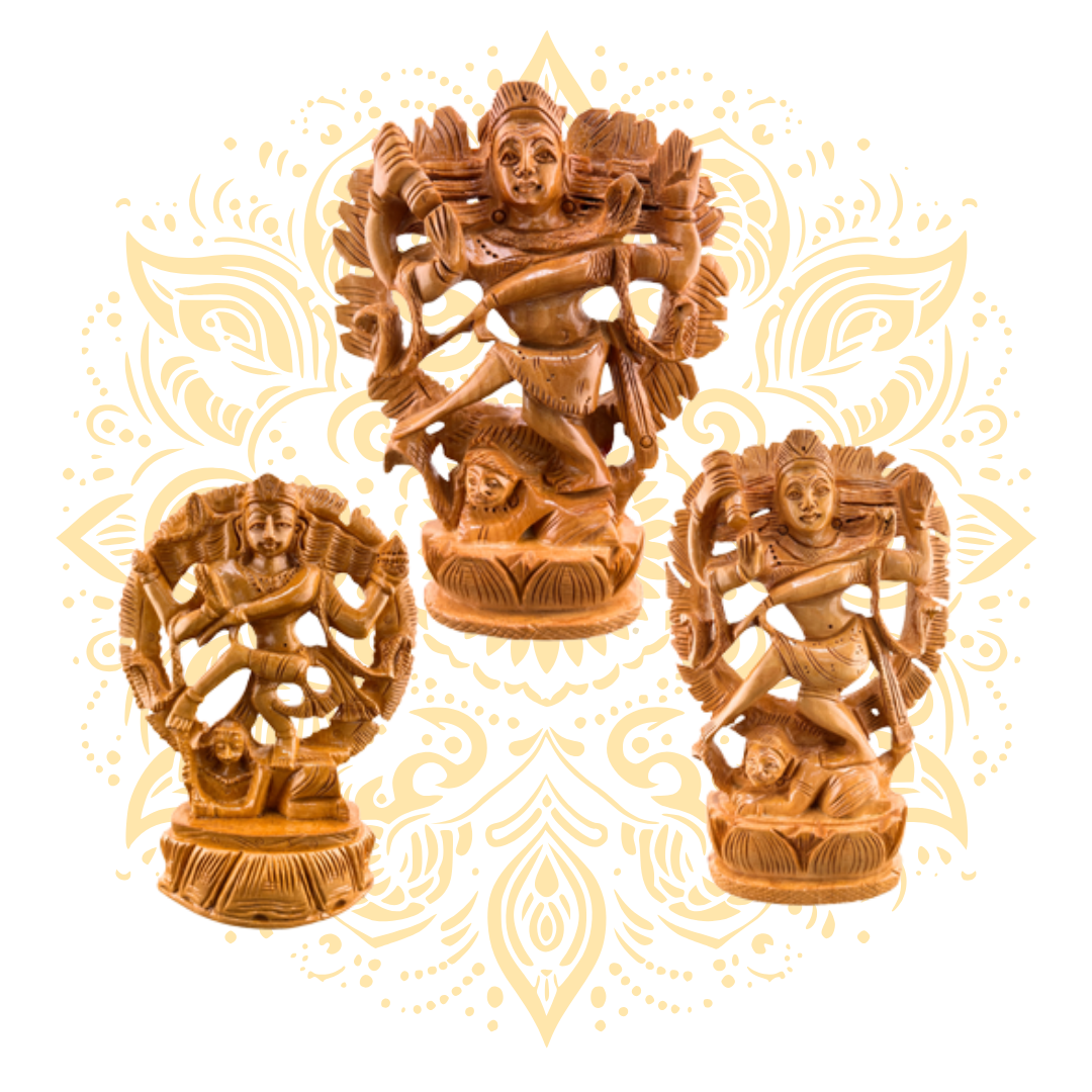 Hand-Carved Wooden Nataraj – Lord Shiva in Cosmic Dance