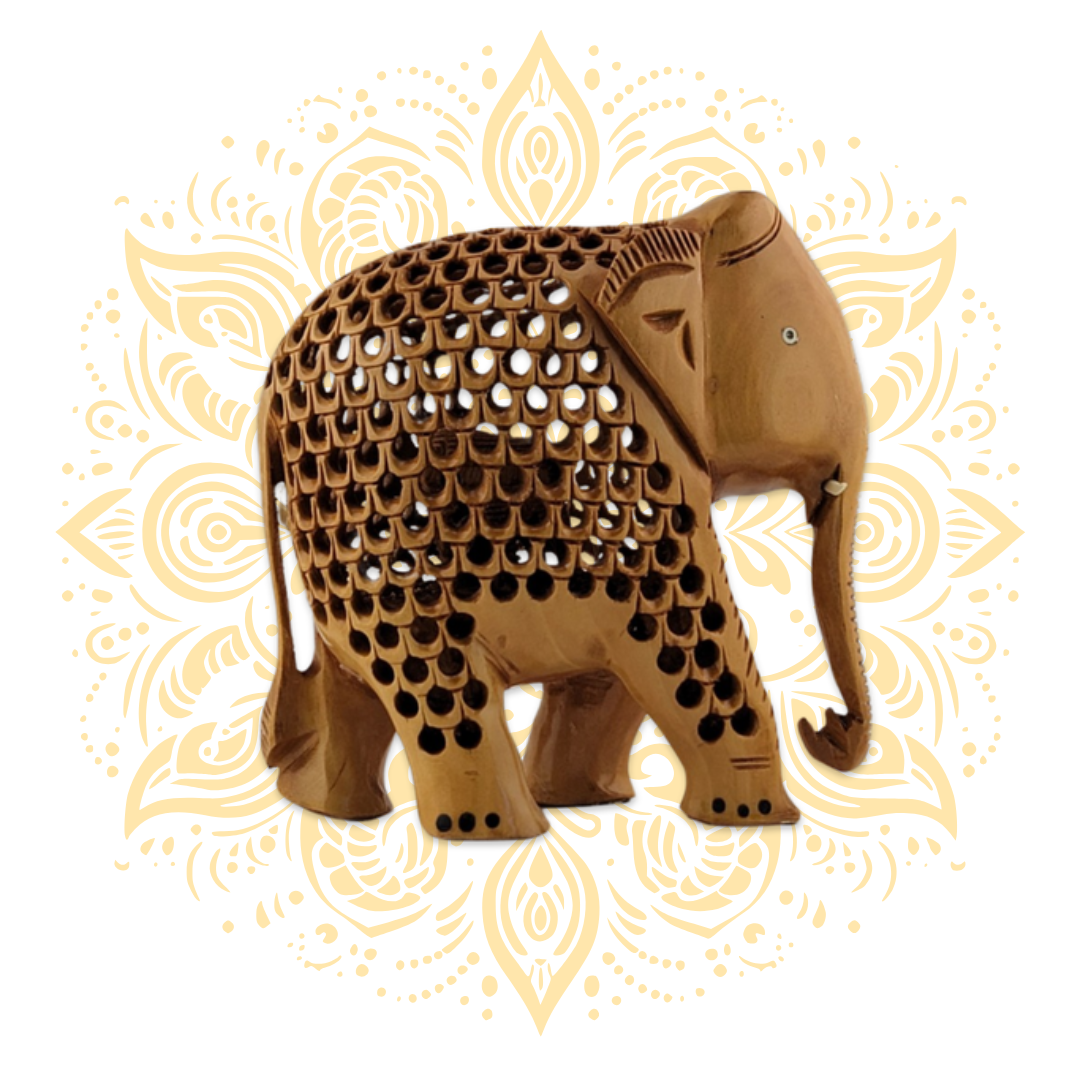Wood Undercut Assorted Elephant 5"