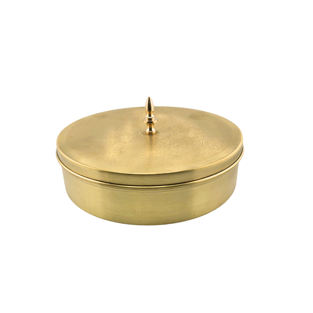 Brass Spice Container Masala Dabba w/ Spoon - Matchless Gifts8