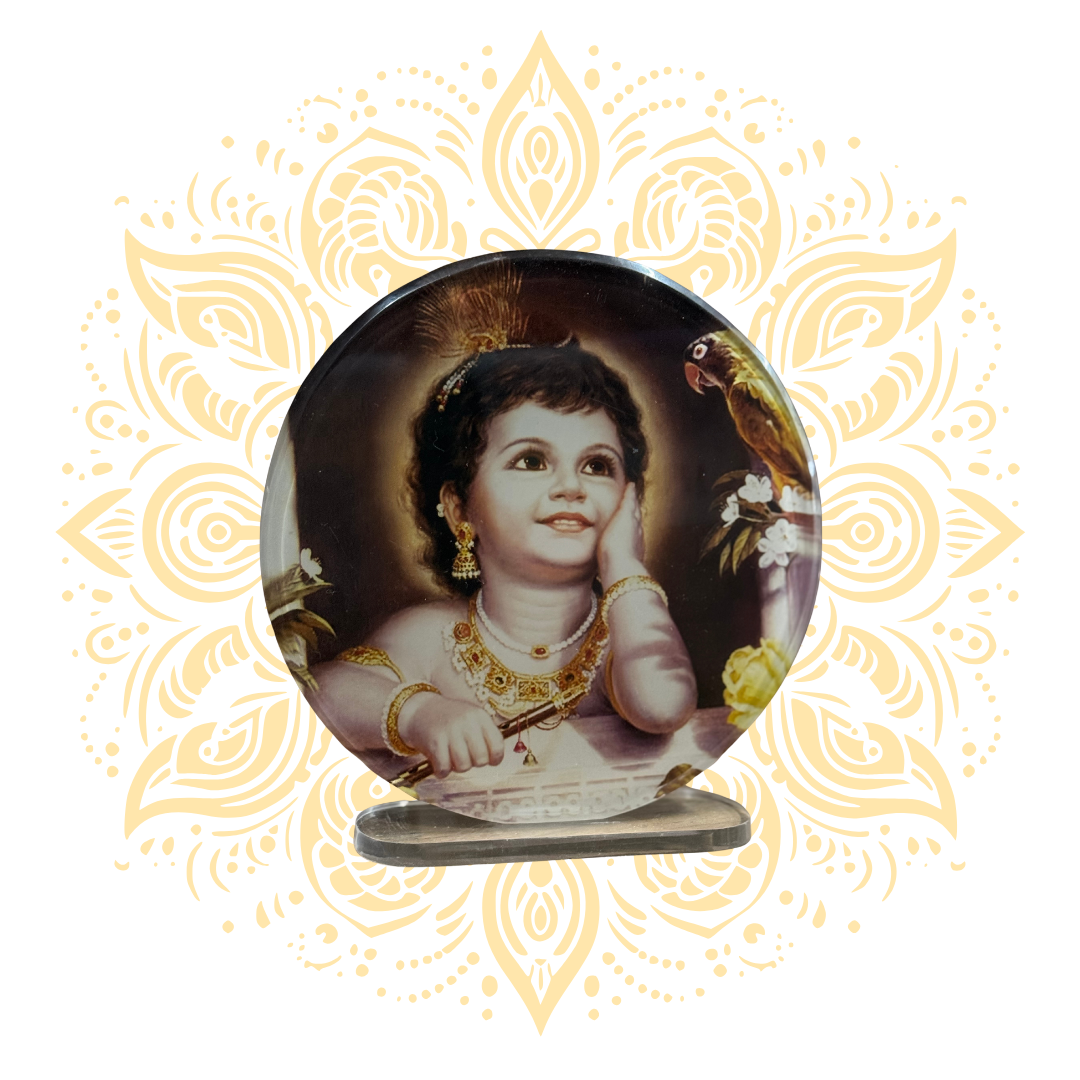 Acrylic Young Krishna Round 6" x 6" - Matchless Gifts1