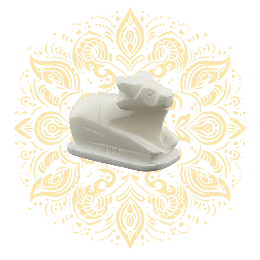 White Stone Nandi Decorative Murti - Matchless Gifts