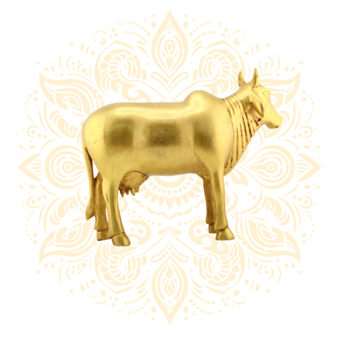Handcrafted Brass Sacred Cow Figurine 8" - Matchless Gifts1