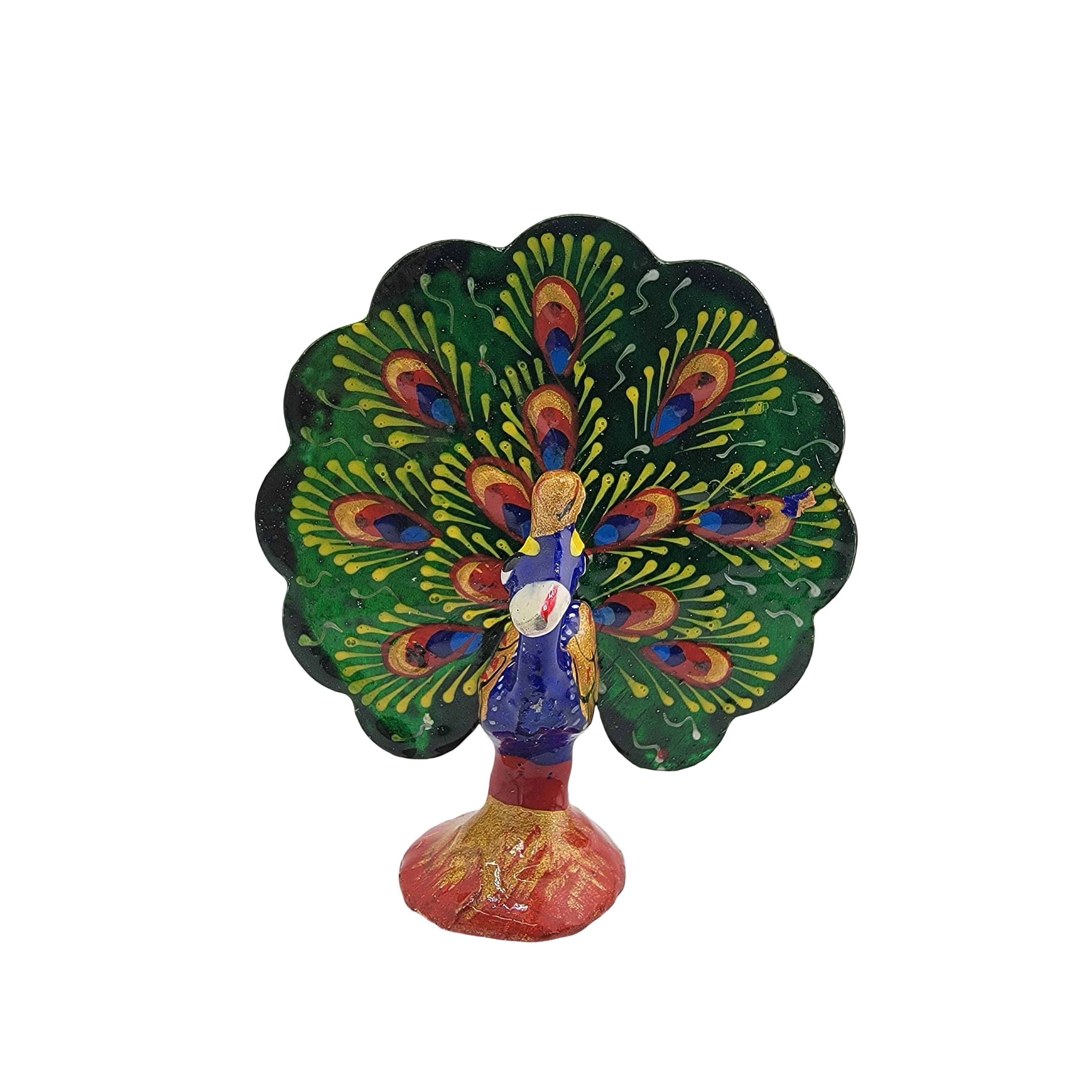 Dancing Peacock | Hand-Painted Meenakari Figure (1.5"–6") - Matchless Gifts6