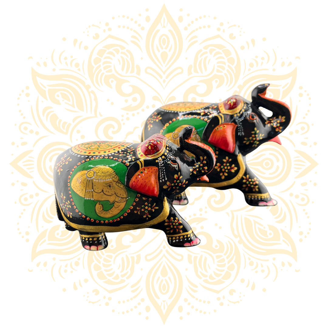 Wooden Black Painted Elephant