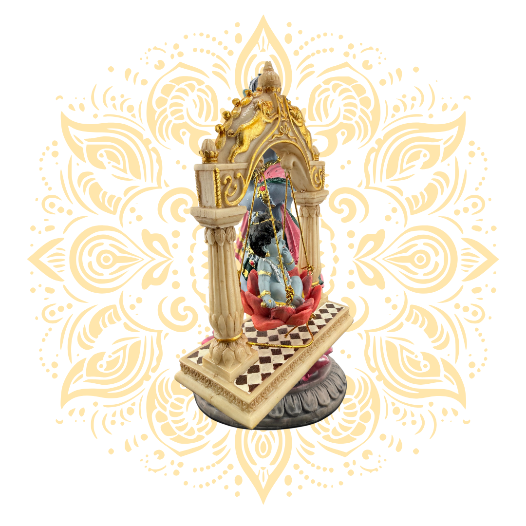 Polyresin Krishna Lotus on Swing 2.5" - Matchless Gifts