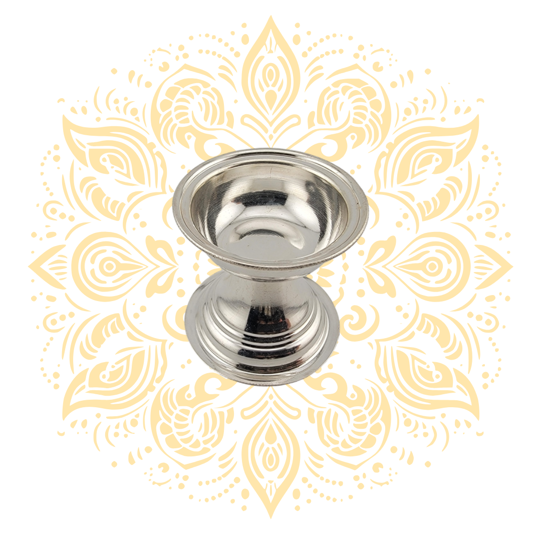 Silver Diya Oil Lamp 1.75" 15 Grams