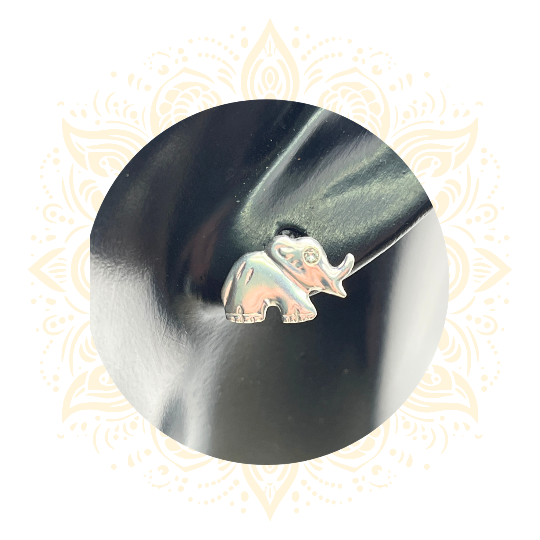 925 Sterling Silver Elephant Screw Back Stud Earrings