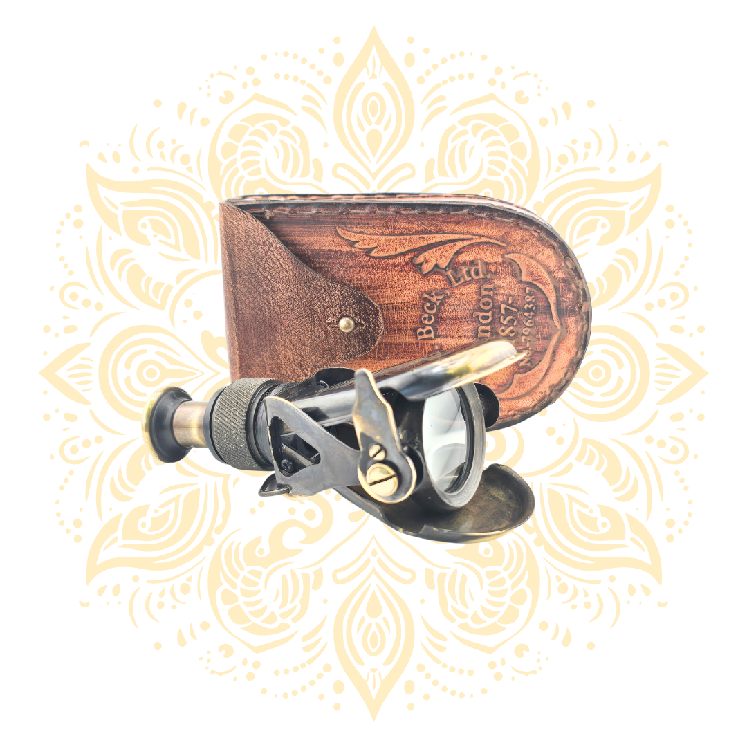 Vintage Brass Maritime Telescope – 5 Inch Antique Spyglass with Leather Case