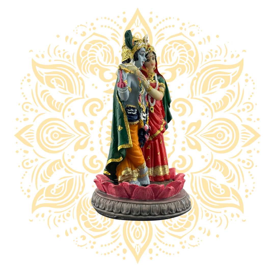 Polyresin Radha Krishna On Lotus 5" - Matchless Gifts