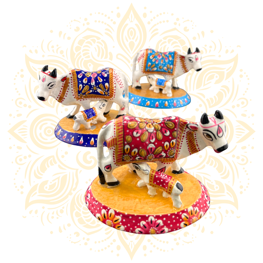 Meena Cow with Calf 3"