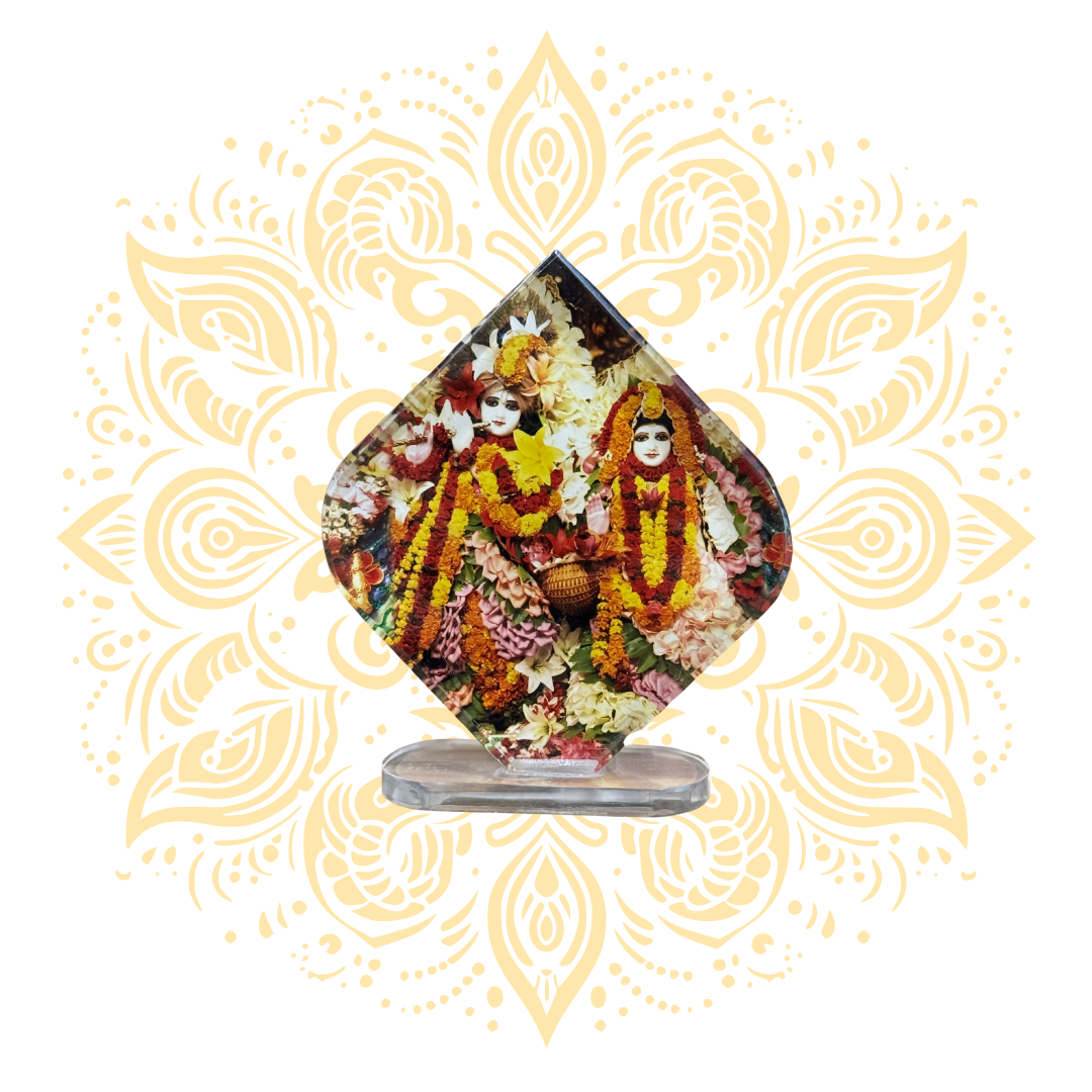 Acrylic Radha Krishna White 3.5" x 4"