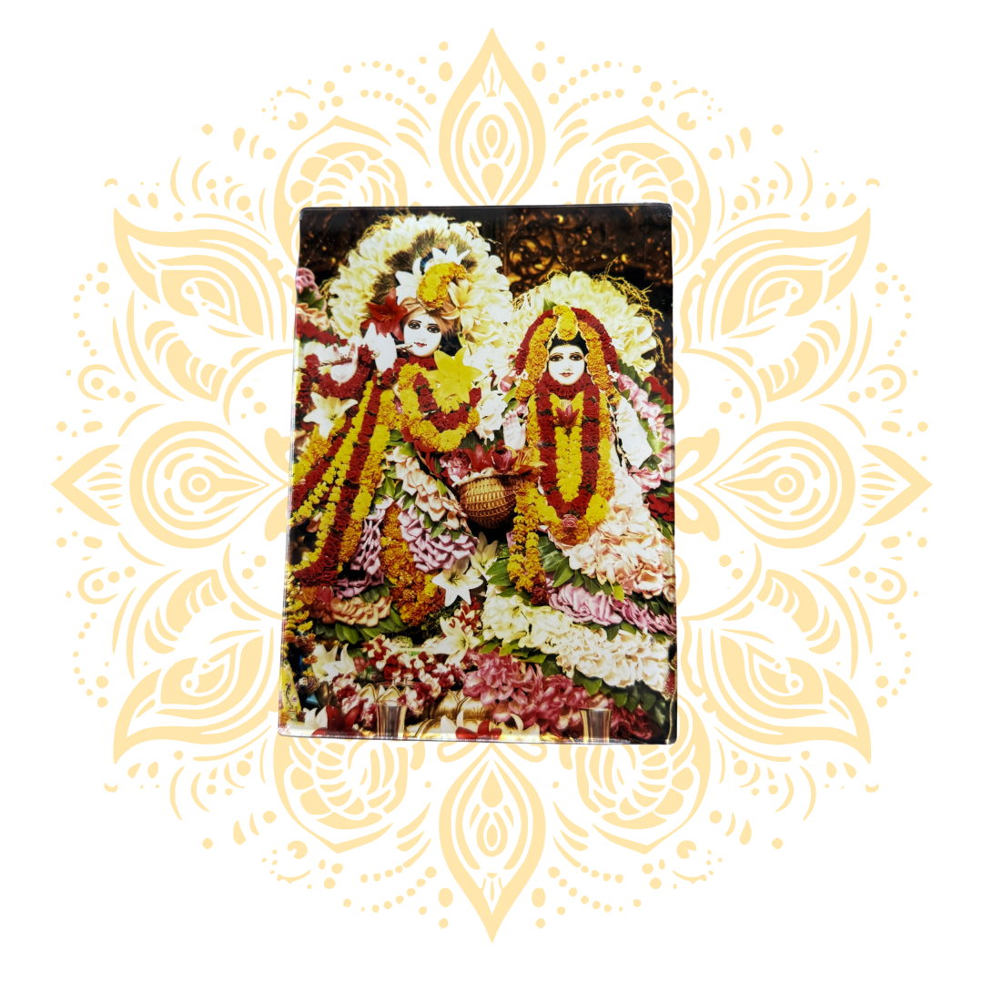 Acrylic Radha Krishna White Flower