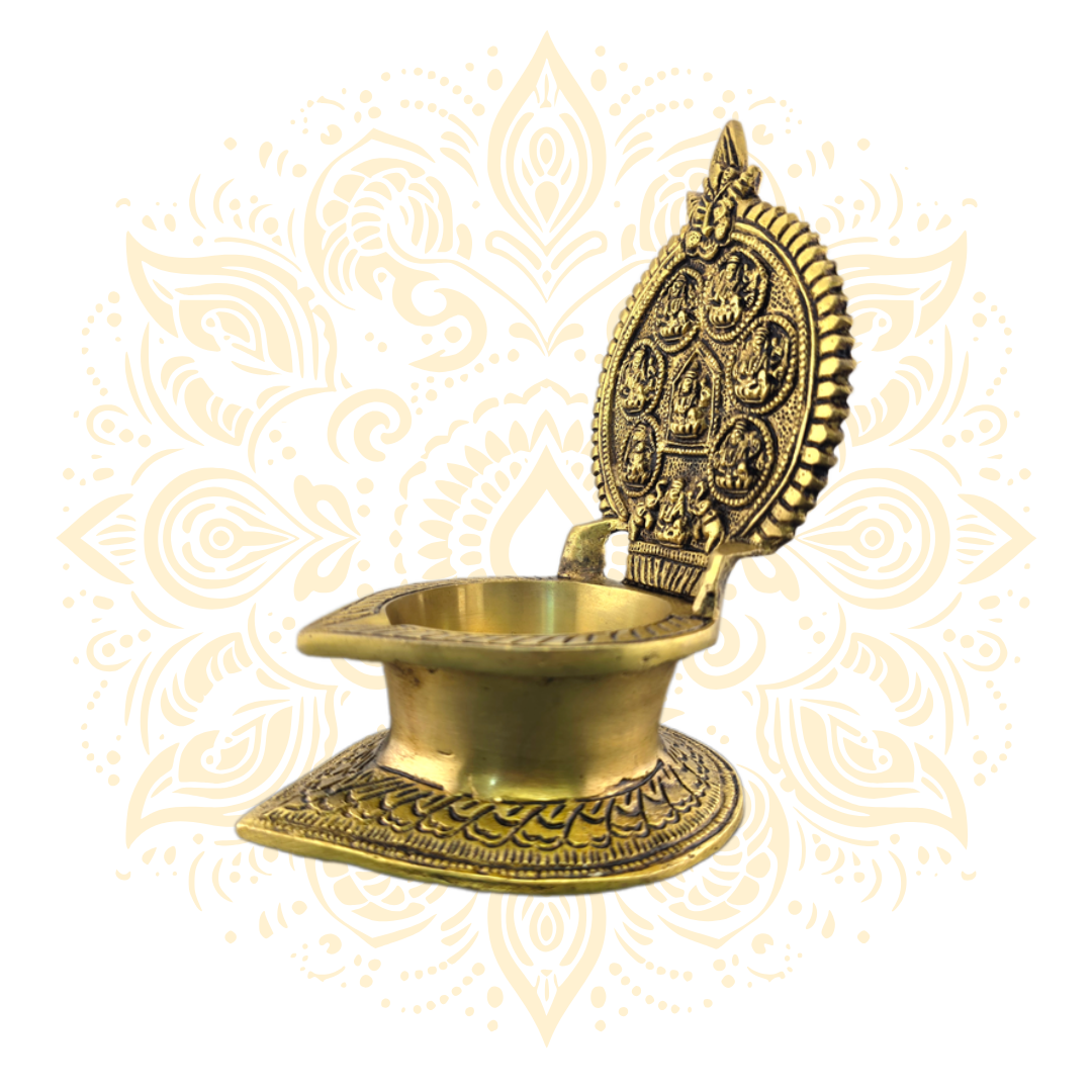 Brass Deepak Ashta Laxmi 7"