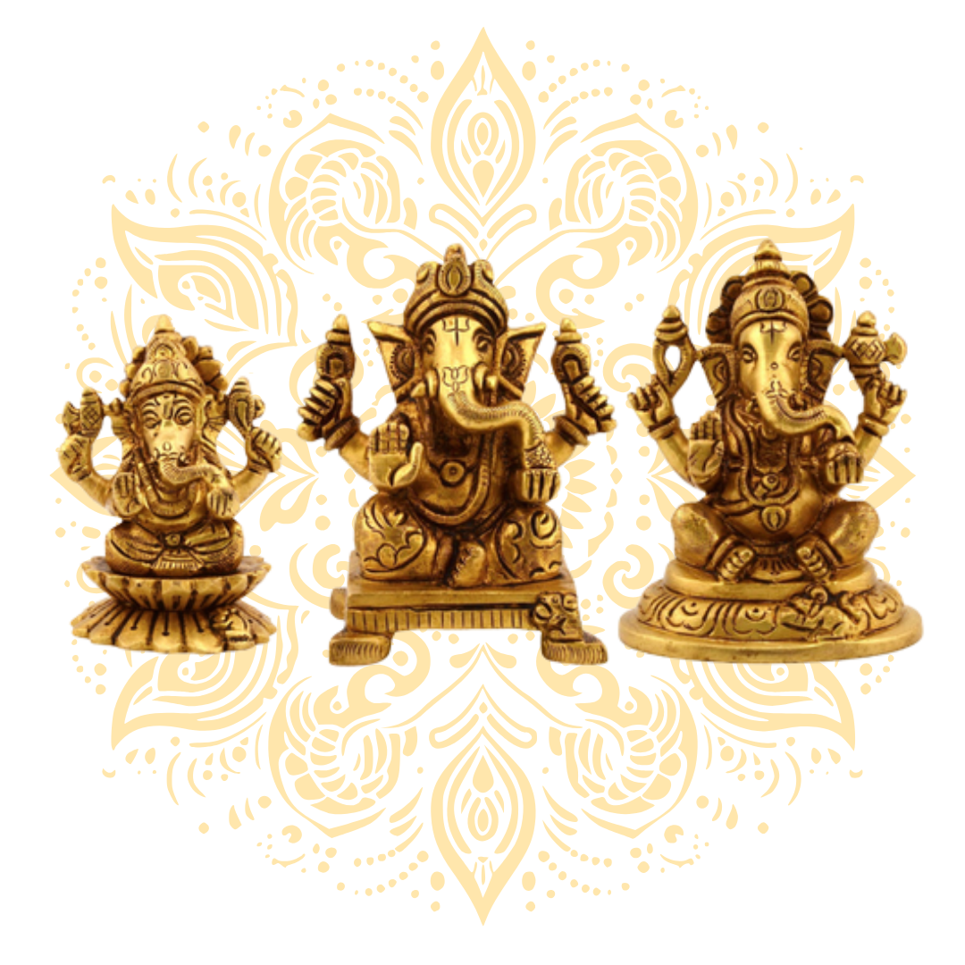 Brass Ganesh Assorted Figures 3-4" - Matchless Gifts