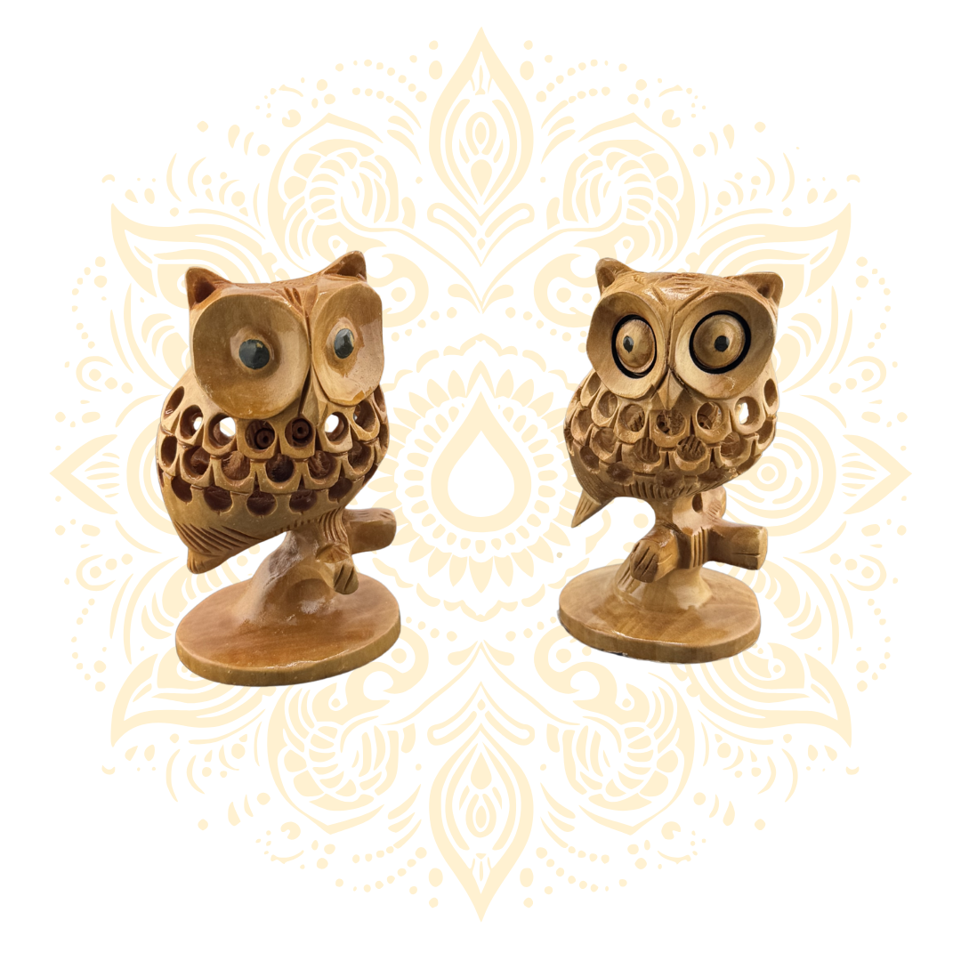 Wooden Jali Tehni Owl