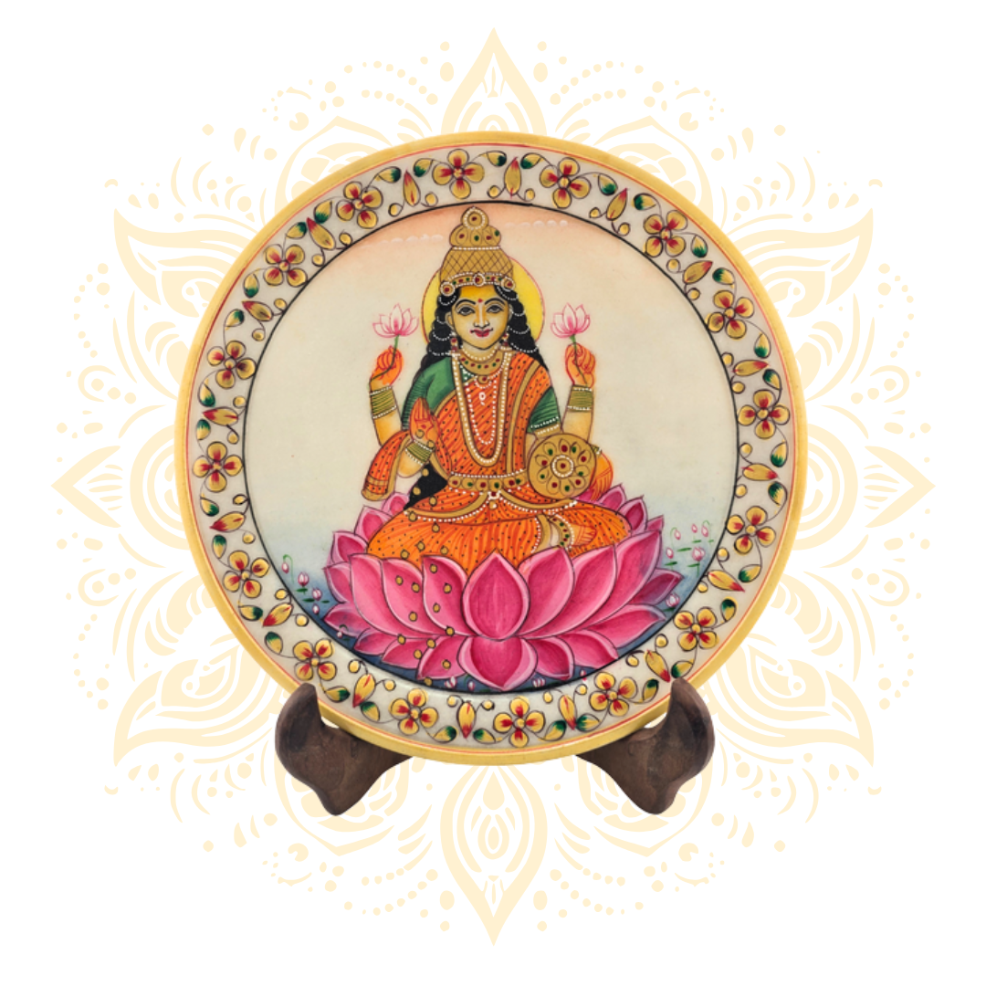 Hand-Painted Marble Plate 9" – Deity Design