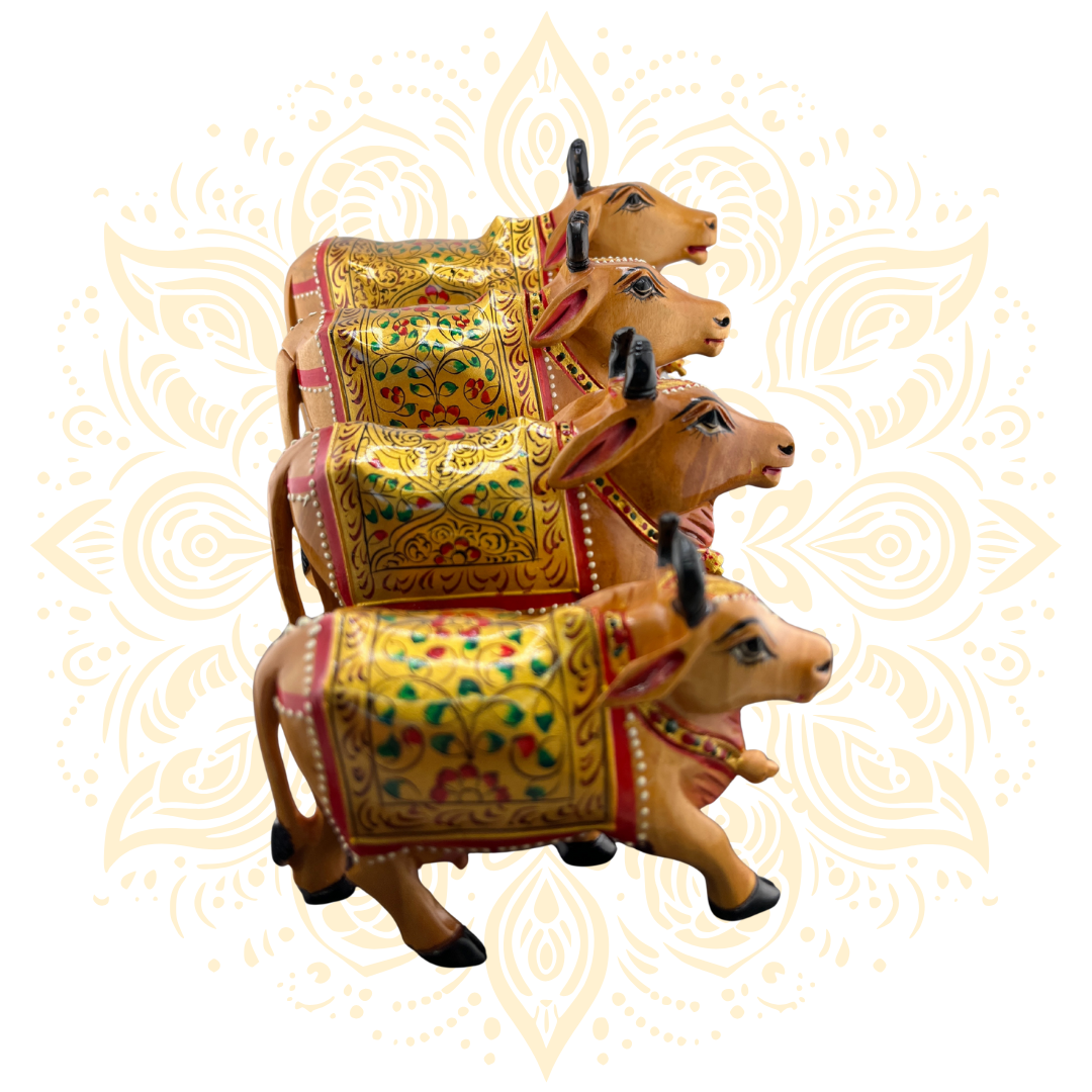 Wooden Painting Cow