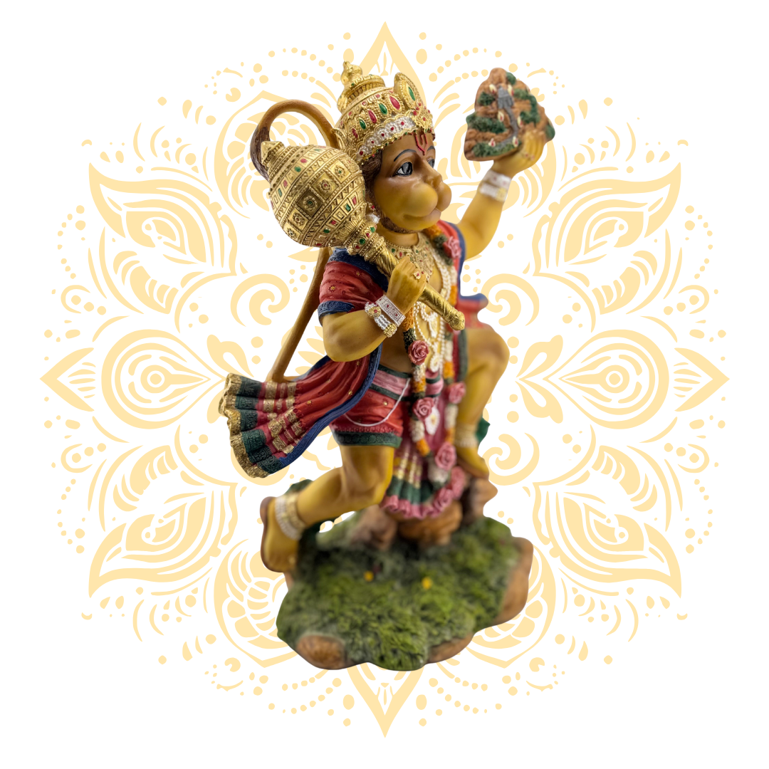 Polyresin Flying Hanuman 14"