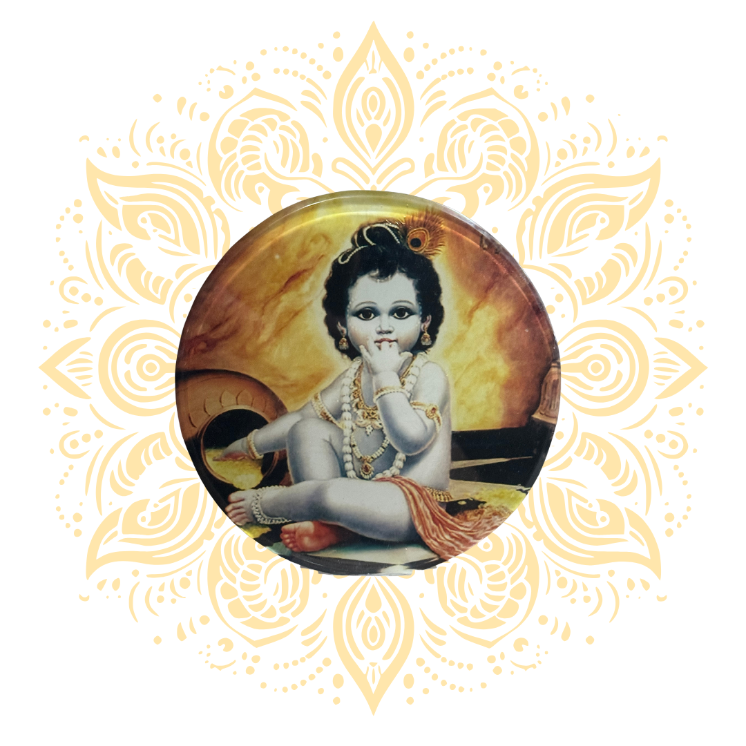 Acrylic Young Krishna Round 6" x 6" - Matchless Gifts2