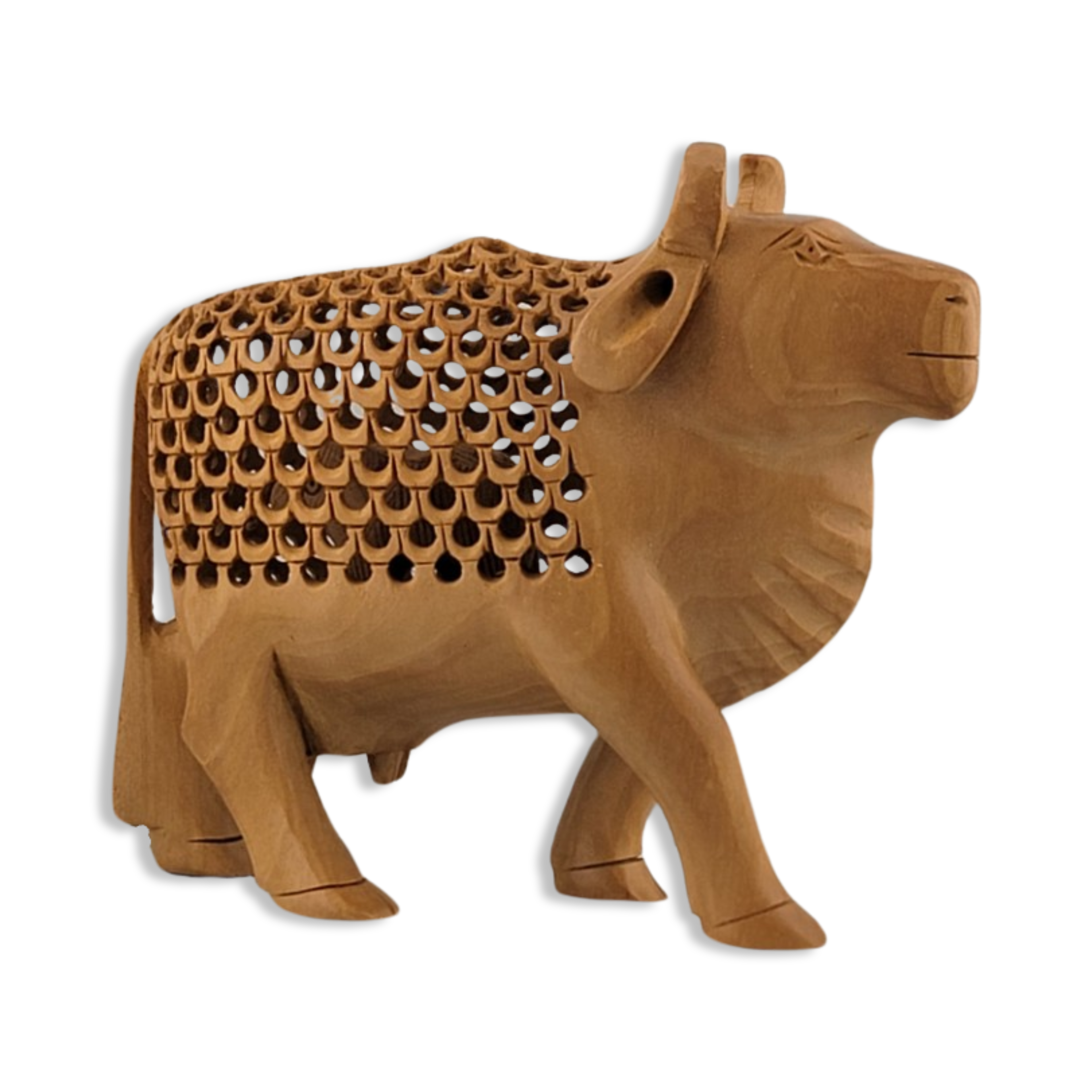 Hand Craved Wooden Jali Style Cow - Matchless Gifts5