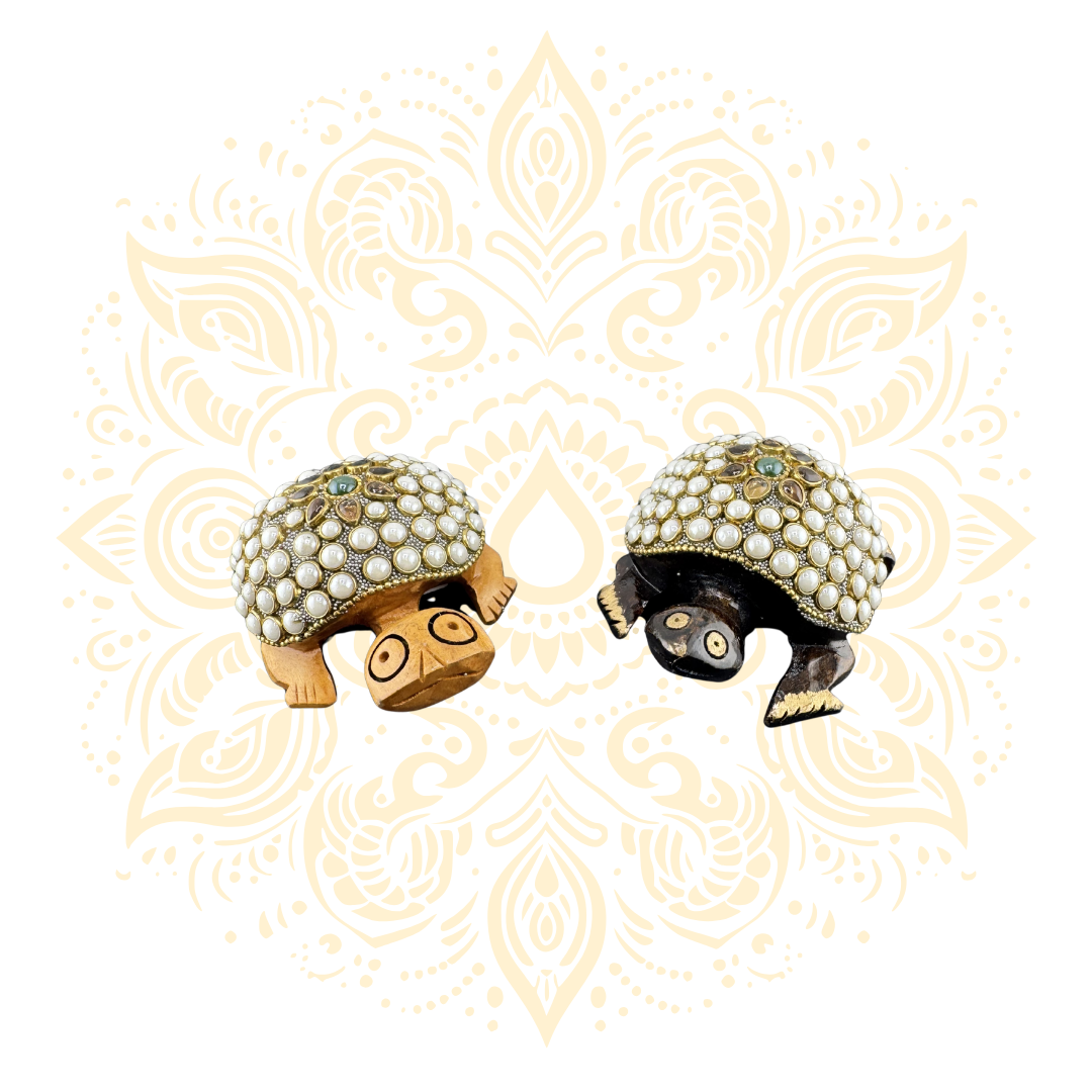 Wooden Moti Work Tortoise