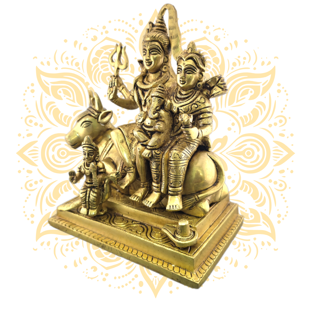 Brass Shiva Family 9"