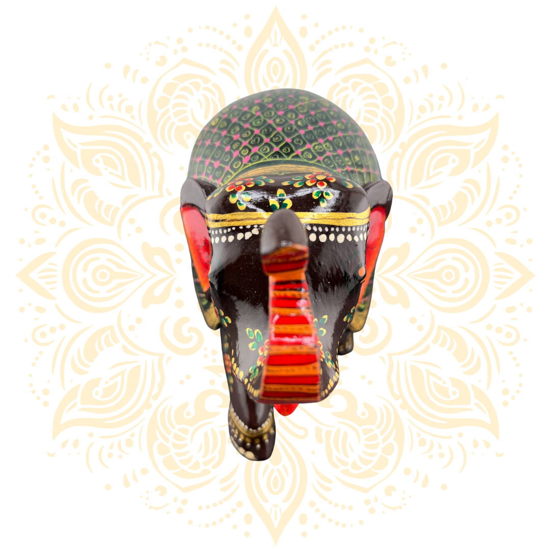 Wooden Black Painted Elephant