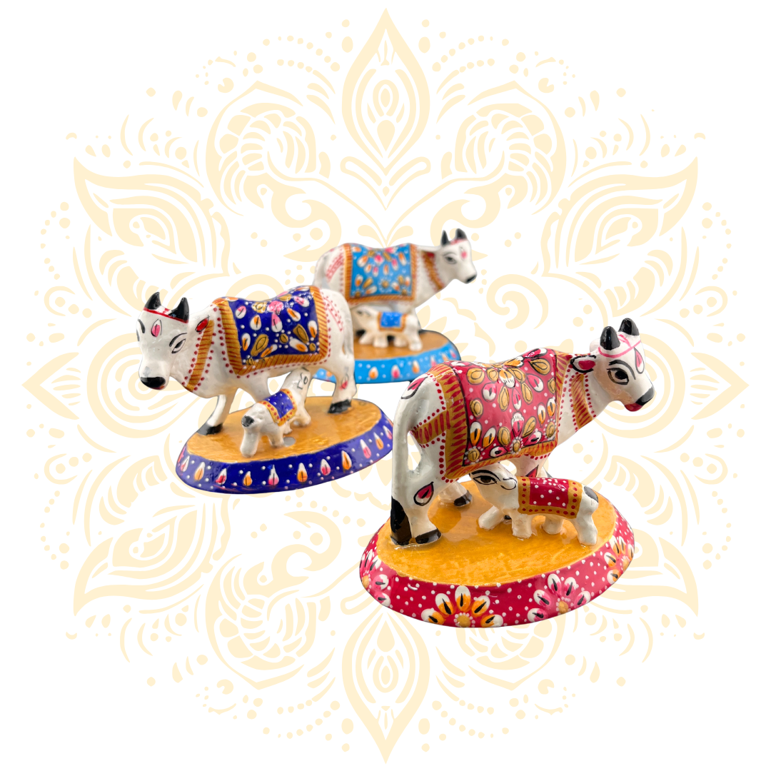 Meena Cow with Calf 3"